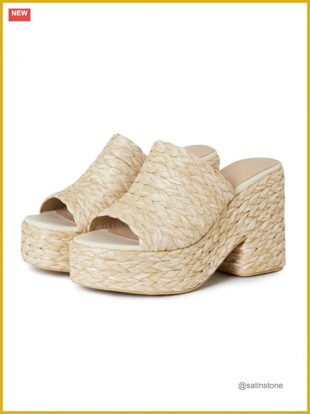 Womens Wedge Espadrille Platform Sandals Raffia Heel Slip On Summer